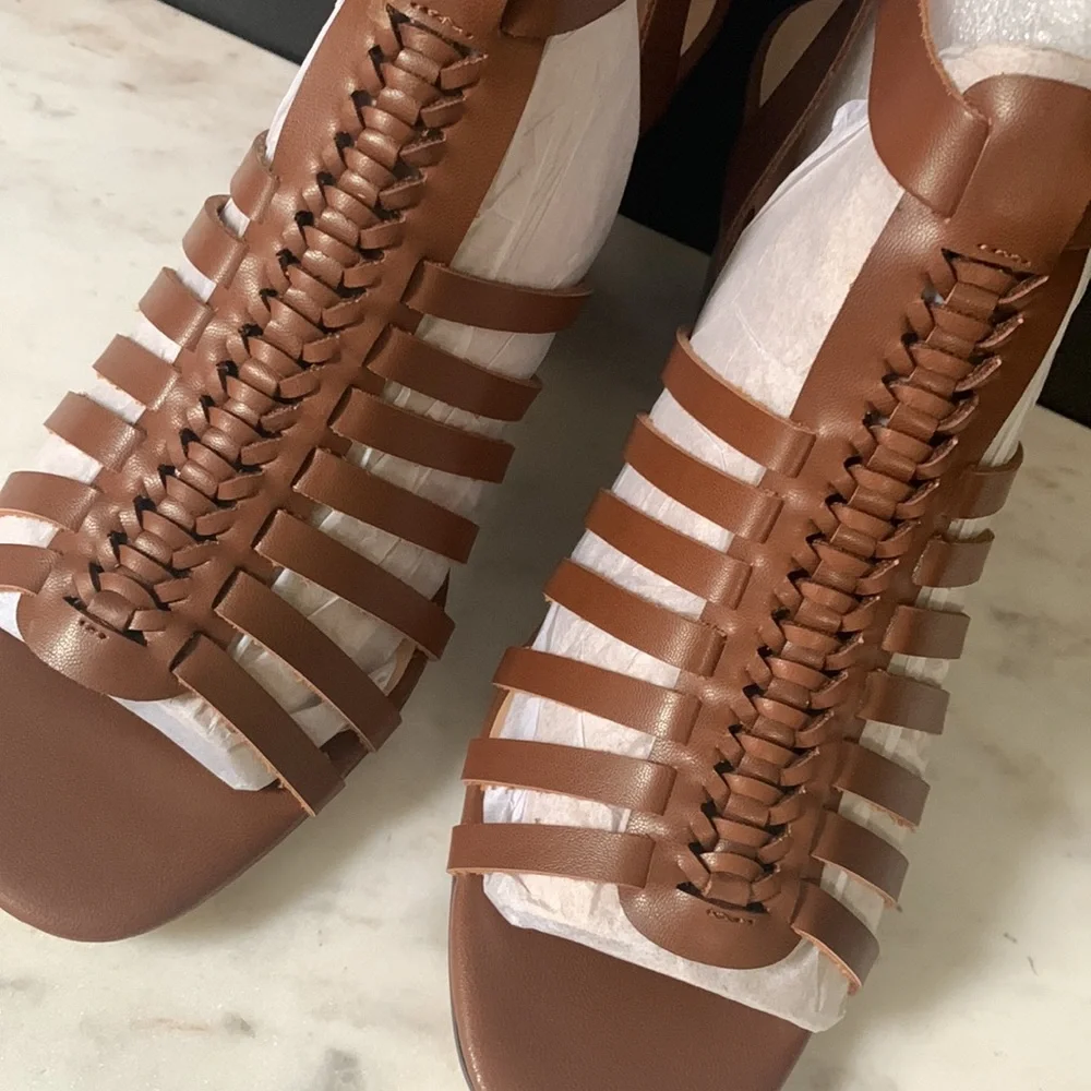 Belle Vita Brown Lissie Heeled Gladiator Sandals